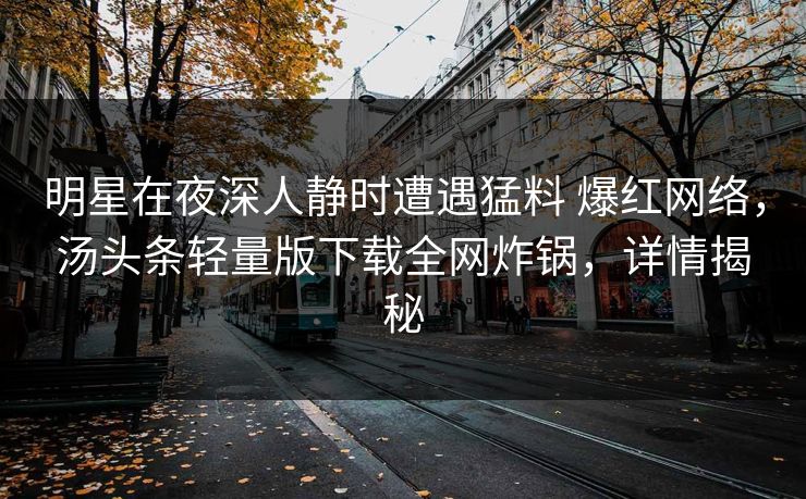 明星在夜深人静时遭遇猛料 爆红网络，汤头条轻量版下载全网炸锅，详情揭秘