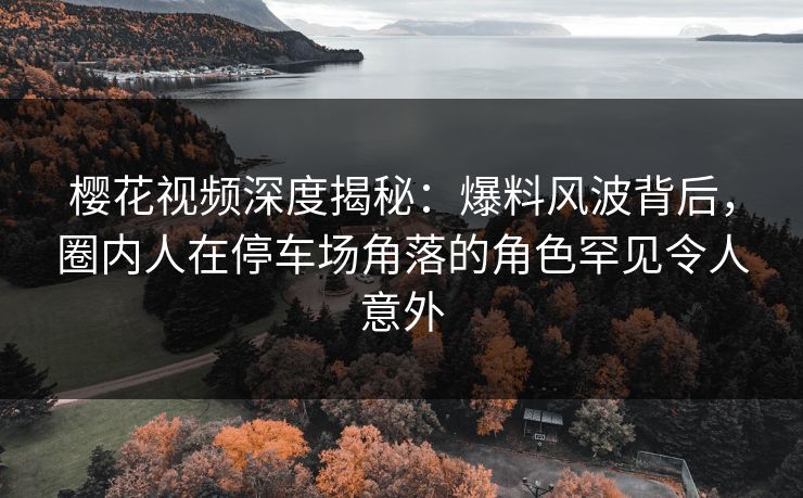 樱花视频深度揭秘：爆料风波背后，圈内人在停车场角落的角色罕见令人意外